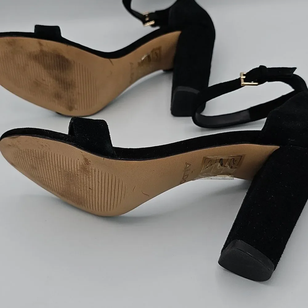 ALDO Women 6 Lussa High heel sandal In Black Faux Suede
